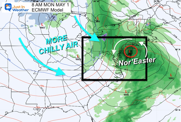 April 25 storm forecast Noreaster