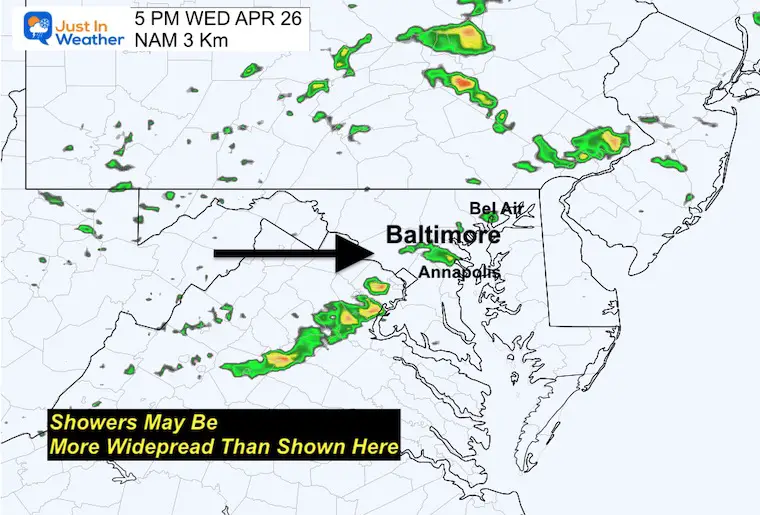 April 26 weather rain radar Wednesday 5 PM