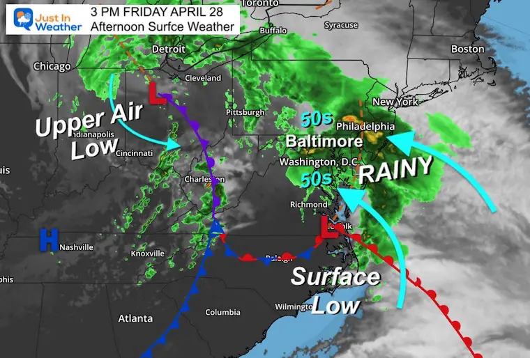 April 28 weather Friday afternoon