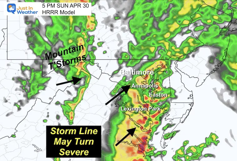 April 30 weather radar forecast Sunday 5 PM