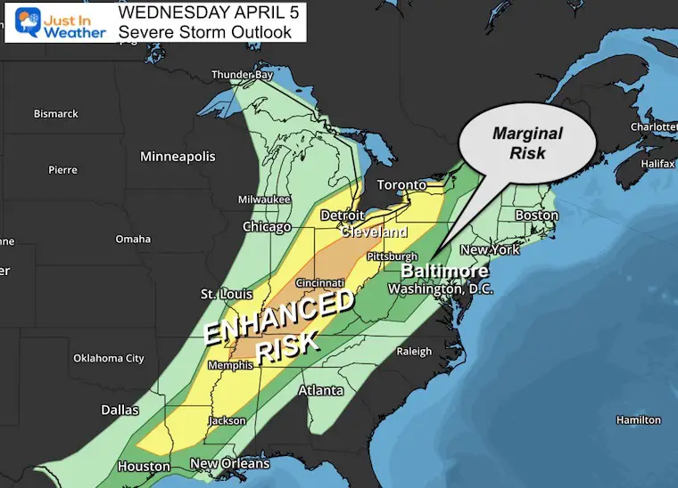 April 5 severe storm risk NOAA