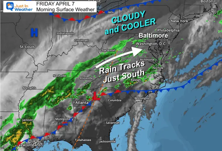 April 7 weather Friday morning
