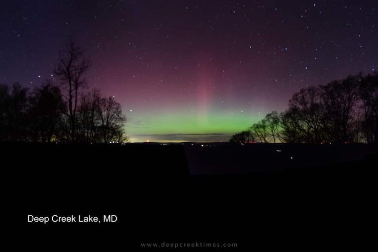 Aurora Northern Lights April 23 Deep Creek Lake Maryland
