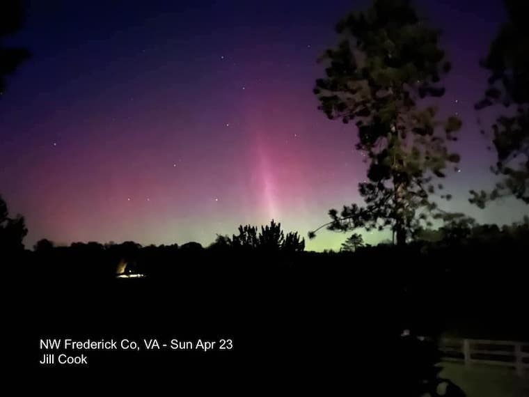 Aurora Northern Lights April 23 Virginia