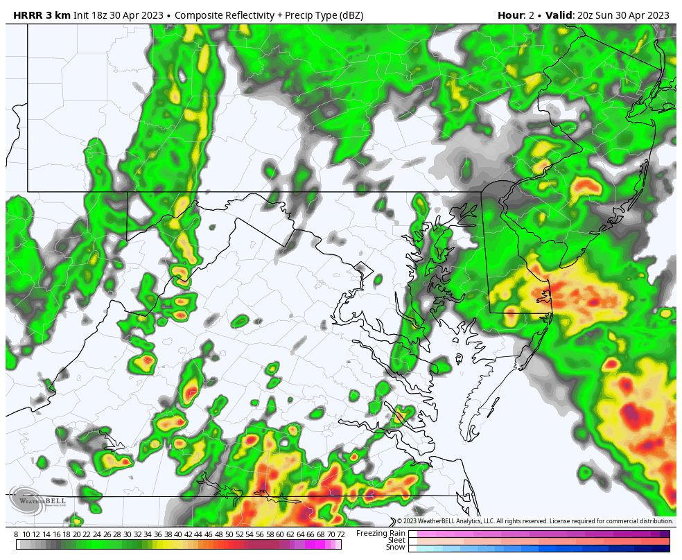 April 30 weather radar storm update Sunday evening