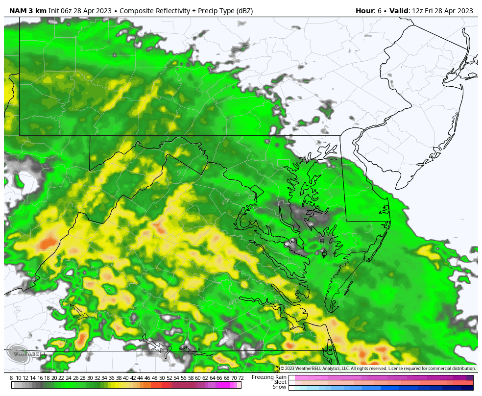 April 28 weather rain radar Friday