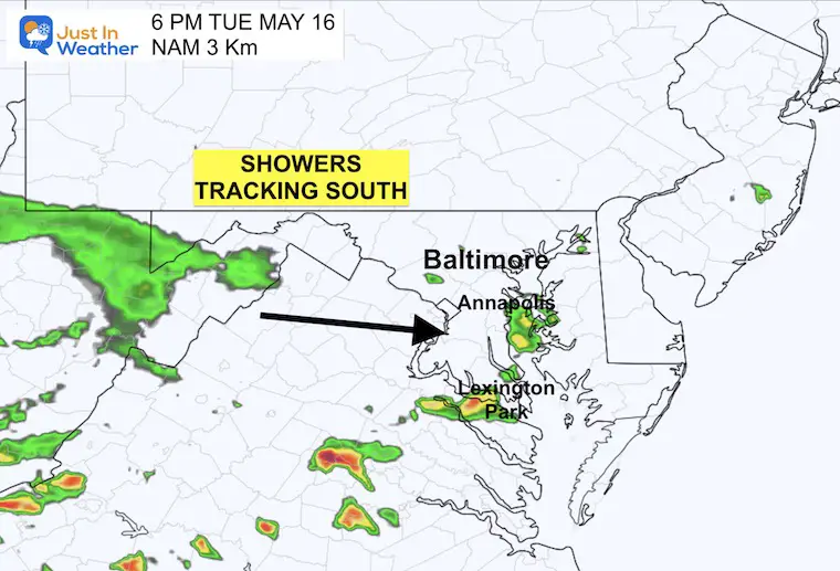 May 16 weather rain Tuesday evening