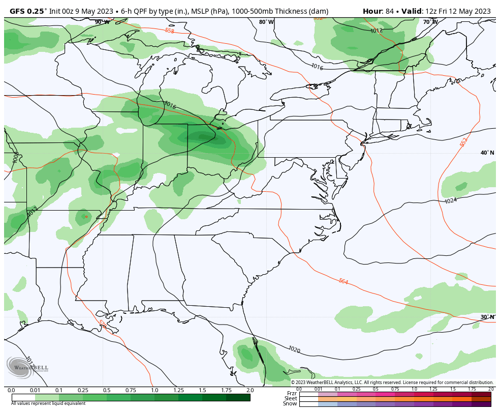 May 9 weather rain forecast weekend GFS