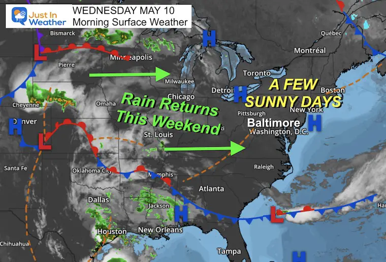 may 10 weather Wednesday morning