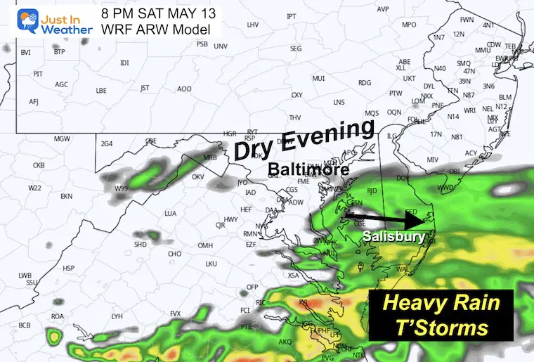 May 13 weather radar rain storm 8 PM WRF