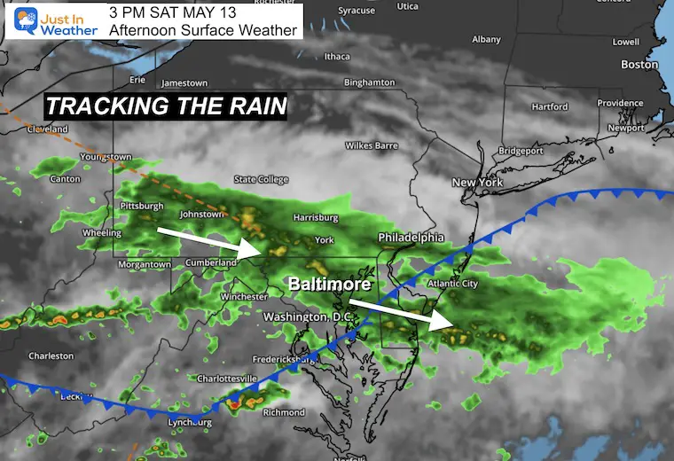 May 13 weather storm Saturday afternoon Maryland