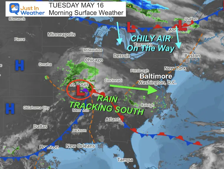 May 16 weather Tuesday morning