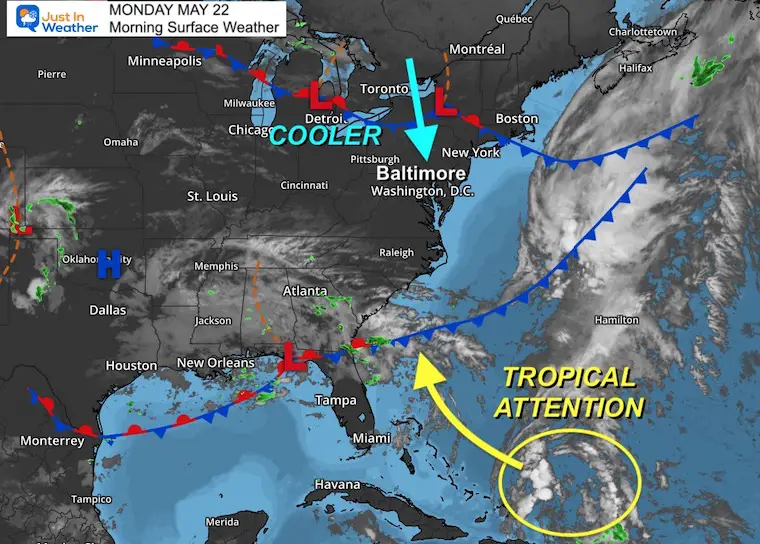 May 22 weather Monday morning