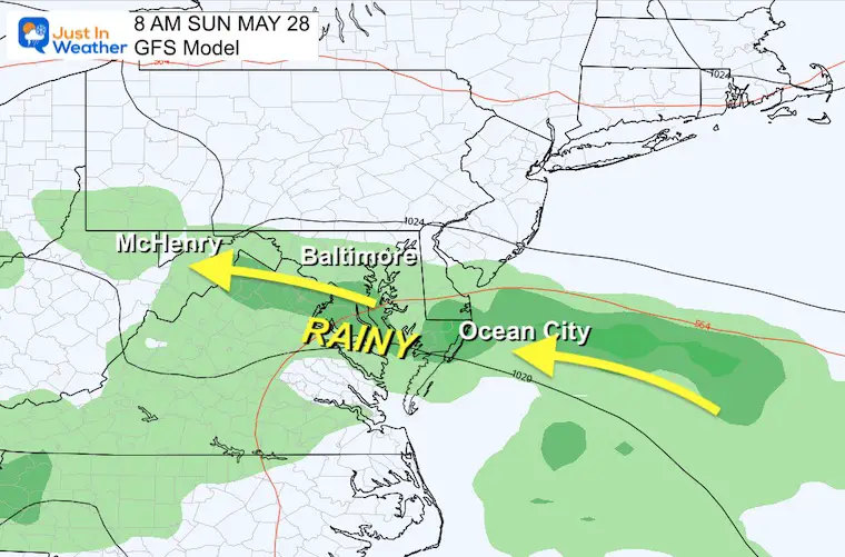 May 24 weather rain memorial day weekend Sunday close