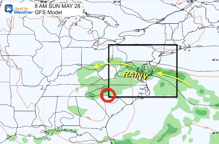 May 24 weather rain memorial day weekend Sunday