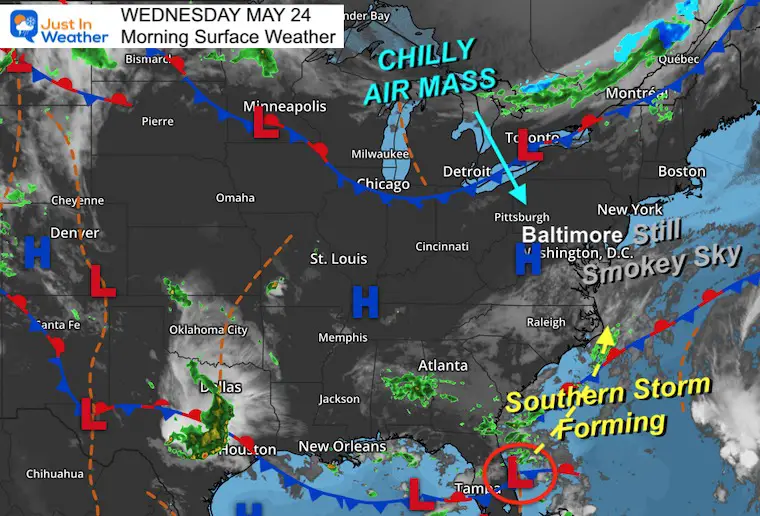 May 24 weather forecast Wednesday morning