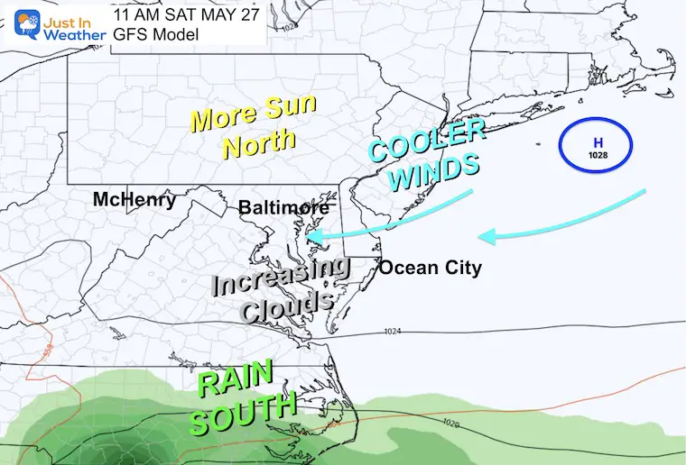 May 26 weather rain Saturday Memorial Day Weekend