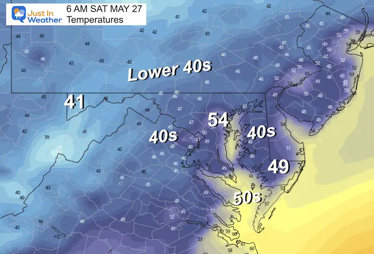 May 26 weather temperatures Saturday morning