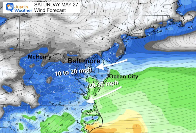 May 26 weather wind forecast Saturday