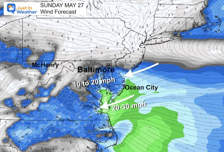 May 26 weather wind forecast Sunday