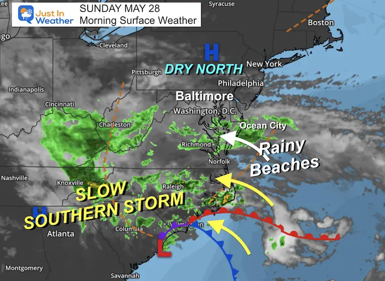 May 28 weather storm map Sunday