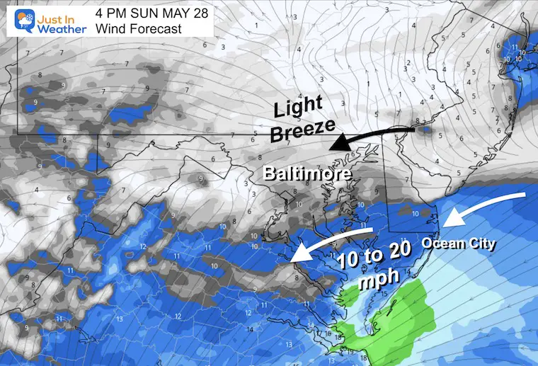 may 28 weather wind forecast sunday 4 pm