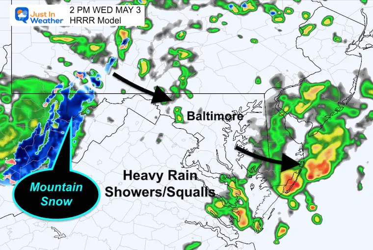 May 3 weather radar forecast snow rain afternoon