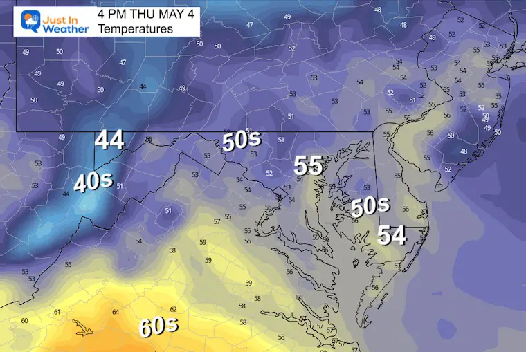 May 3 weather temperatures Thursday afternoon