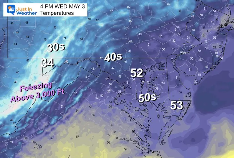 May 3 weather temperatures afternoon