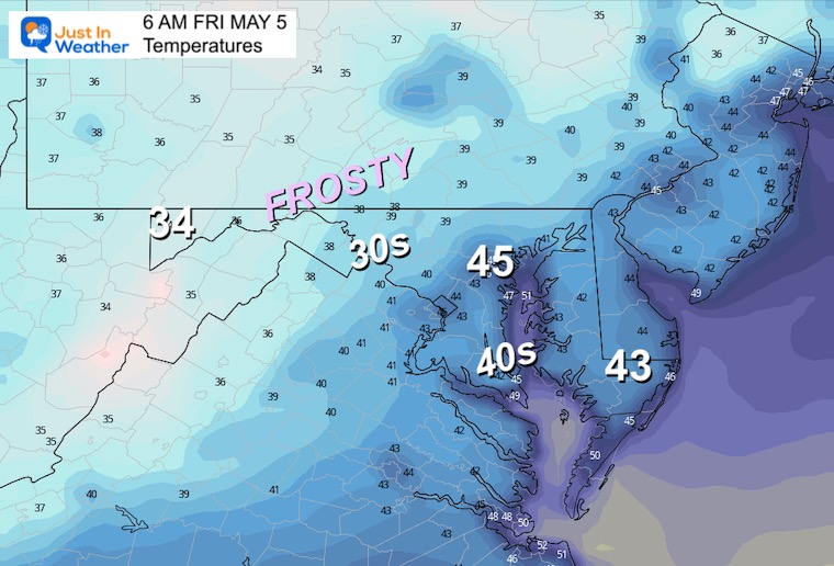 may 4 weather temperatures Friday morning