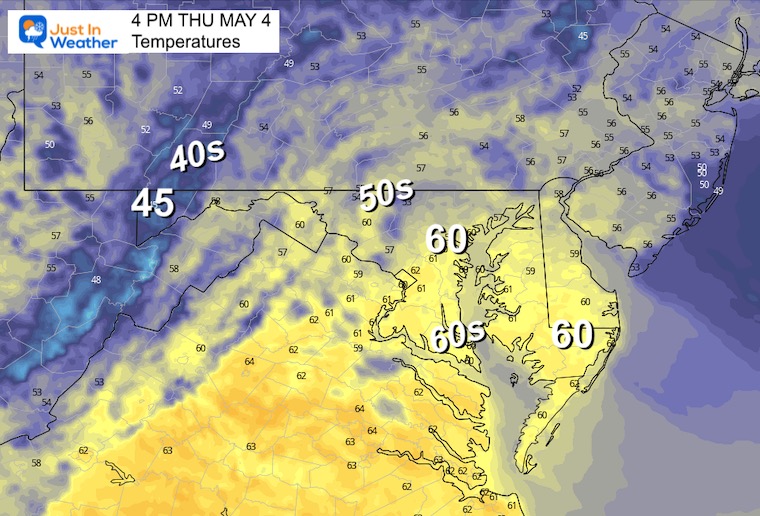 May 4 weather temperatures Thursday afternoon