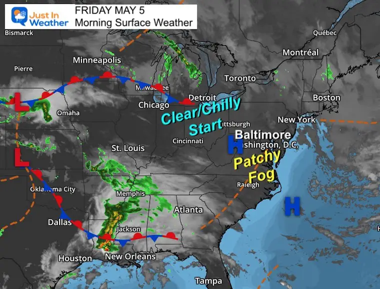 May 5 weather Friday morning