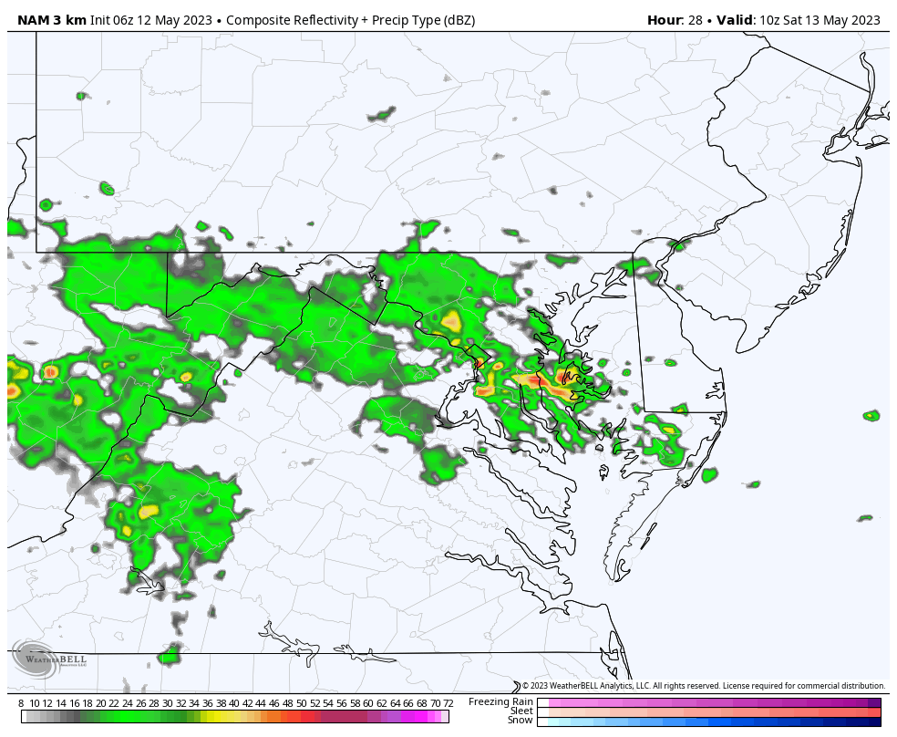 May 12 weather radar rain Saturday