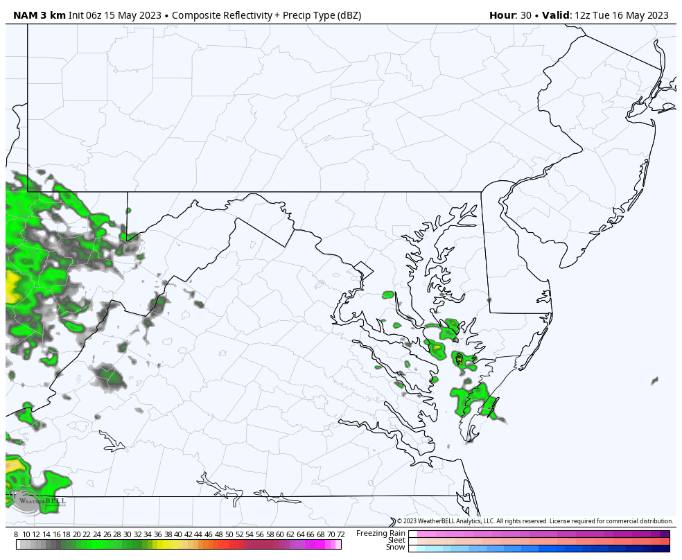 May 15 weather rain radar Tuesday