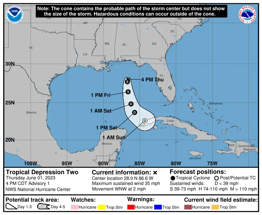 Tropical Depression Two National Hurricane Center June 1