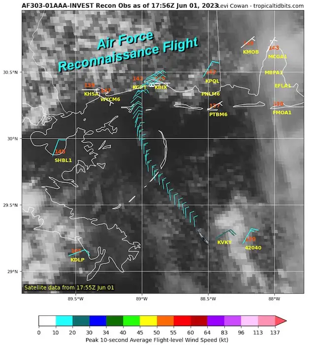 June 1 satellite air force reconnaissance flight storm