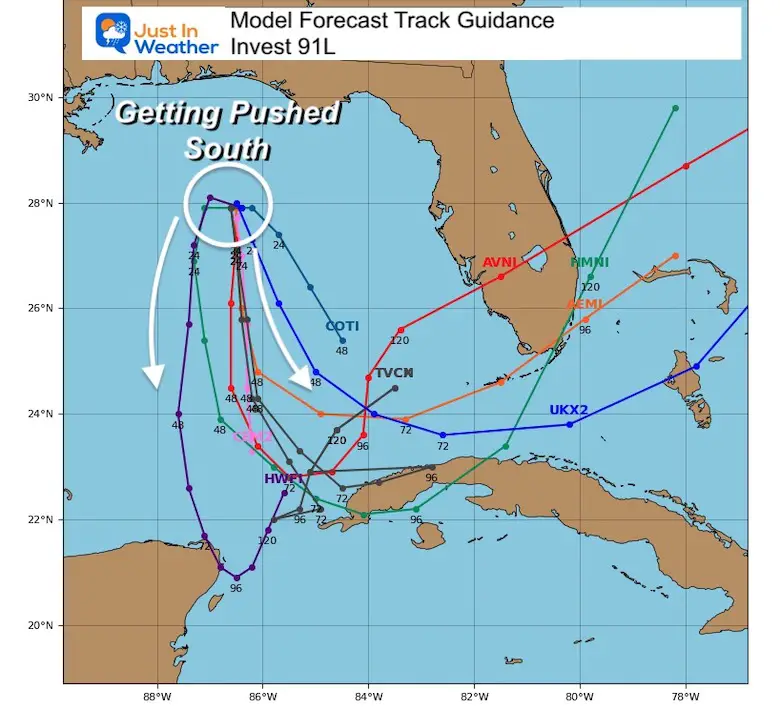 June 1 Tropical Storm Forecast Track