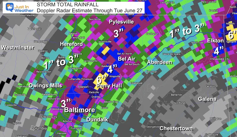 Storm Rainfall Doppler Radar Maryland Baltimore