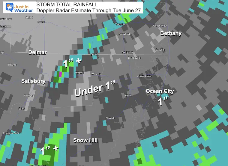 Storm Rainfall Doppler Radar Maryland Ocean City