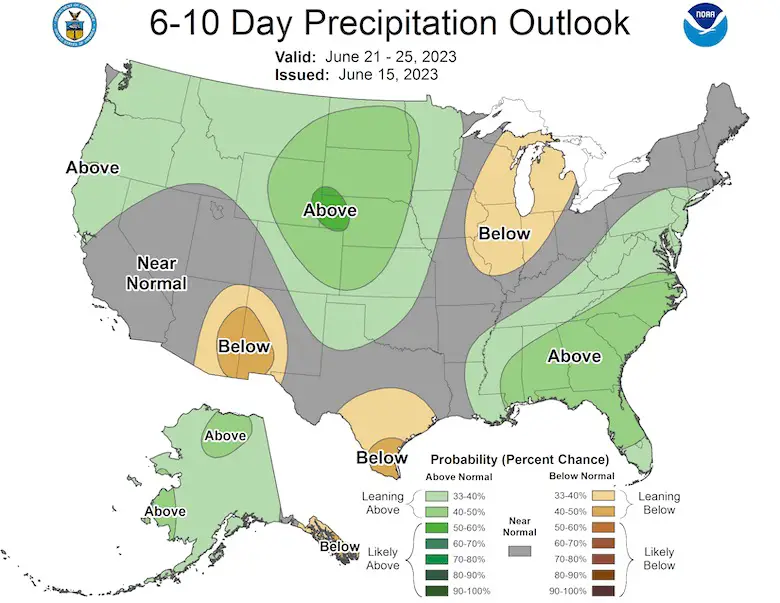 June 15 rainfall outlook