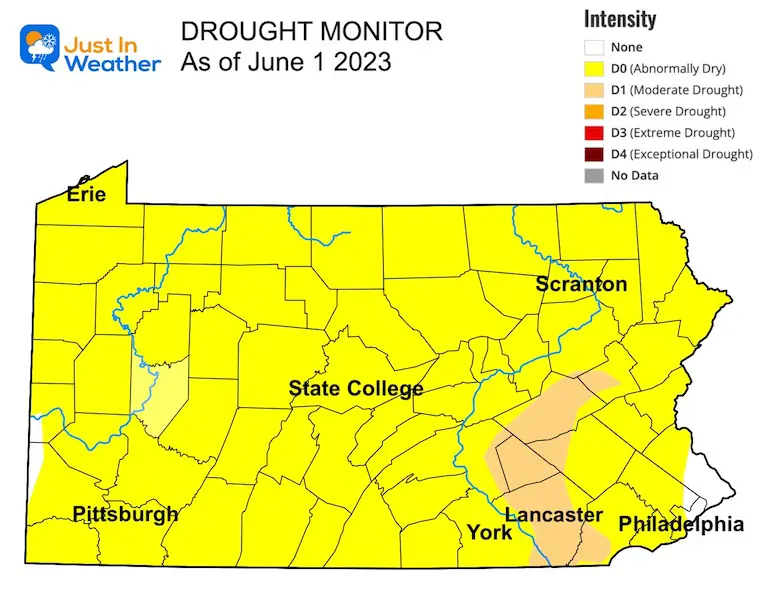 Drought Map Pennsylvania June 2023