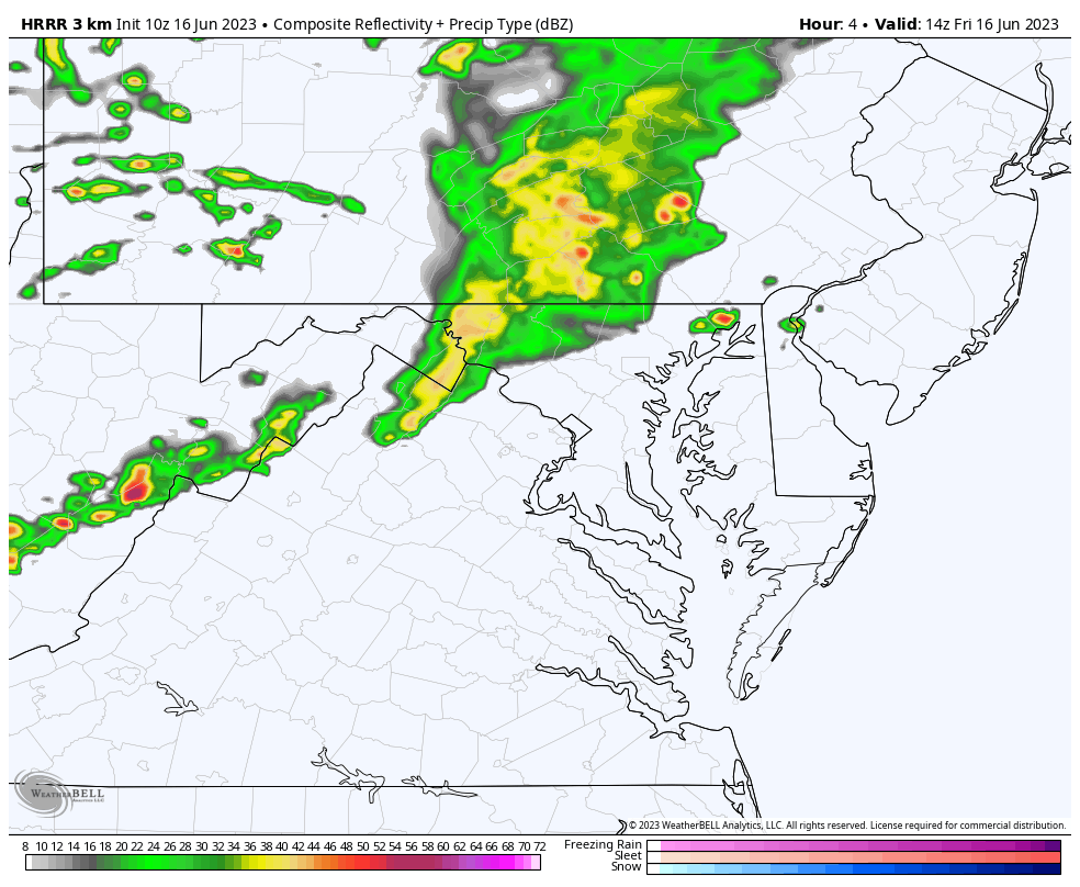 June 16 storm radar forecast Friday
