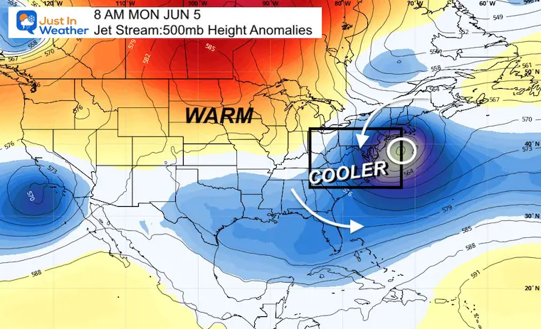 June 1 weather jet stream Monday