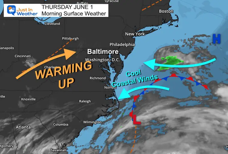 June 1 weather Thursday morning