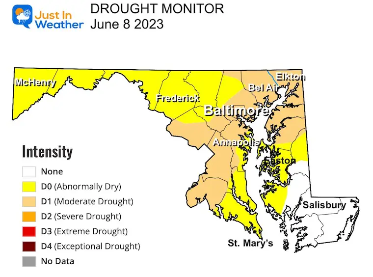 June 10 drought Maryland