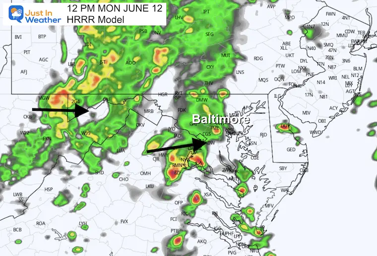 June 12 weather rain radar Noon