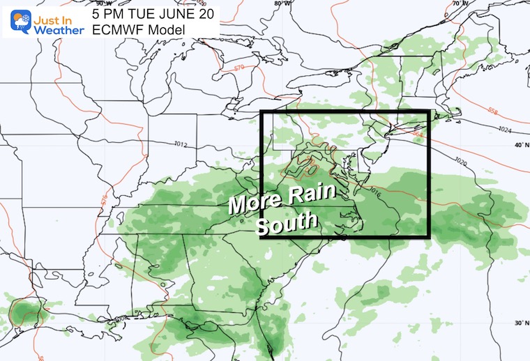 June 15 weather rain storm Tuesday ECWMF