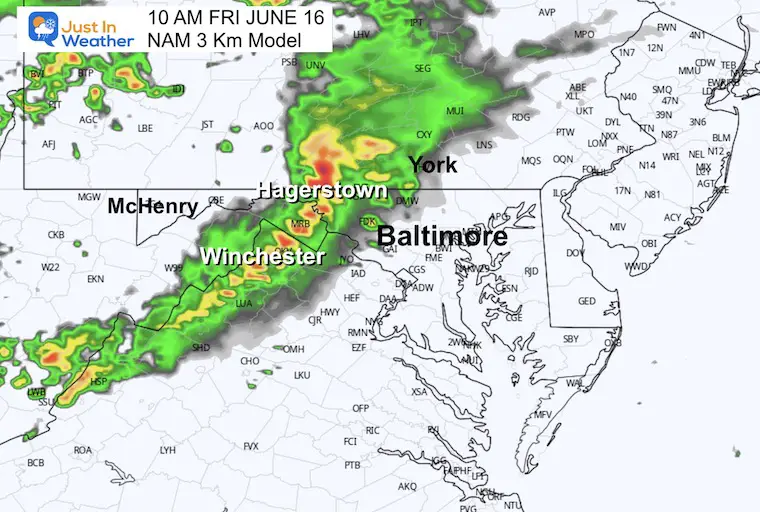 June 16 weather forecast radar 10 AM