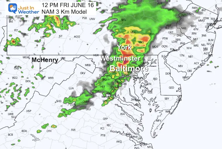 June 16 weather forecast radar 12 PM