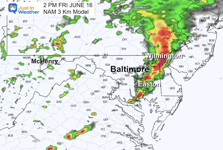 June 16 weather forecast radar 2 PM